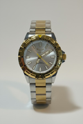 Invicta 69036 Specialty I Men 42mm Two Tone Silver Dial Quartz Bracelet Watch Wristwatch with gold and silver band on a white background