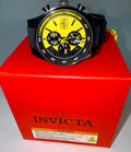 48876 Invicta Racing Mens Watch 44mm Black Case Yellow Dial Chronograph