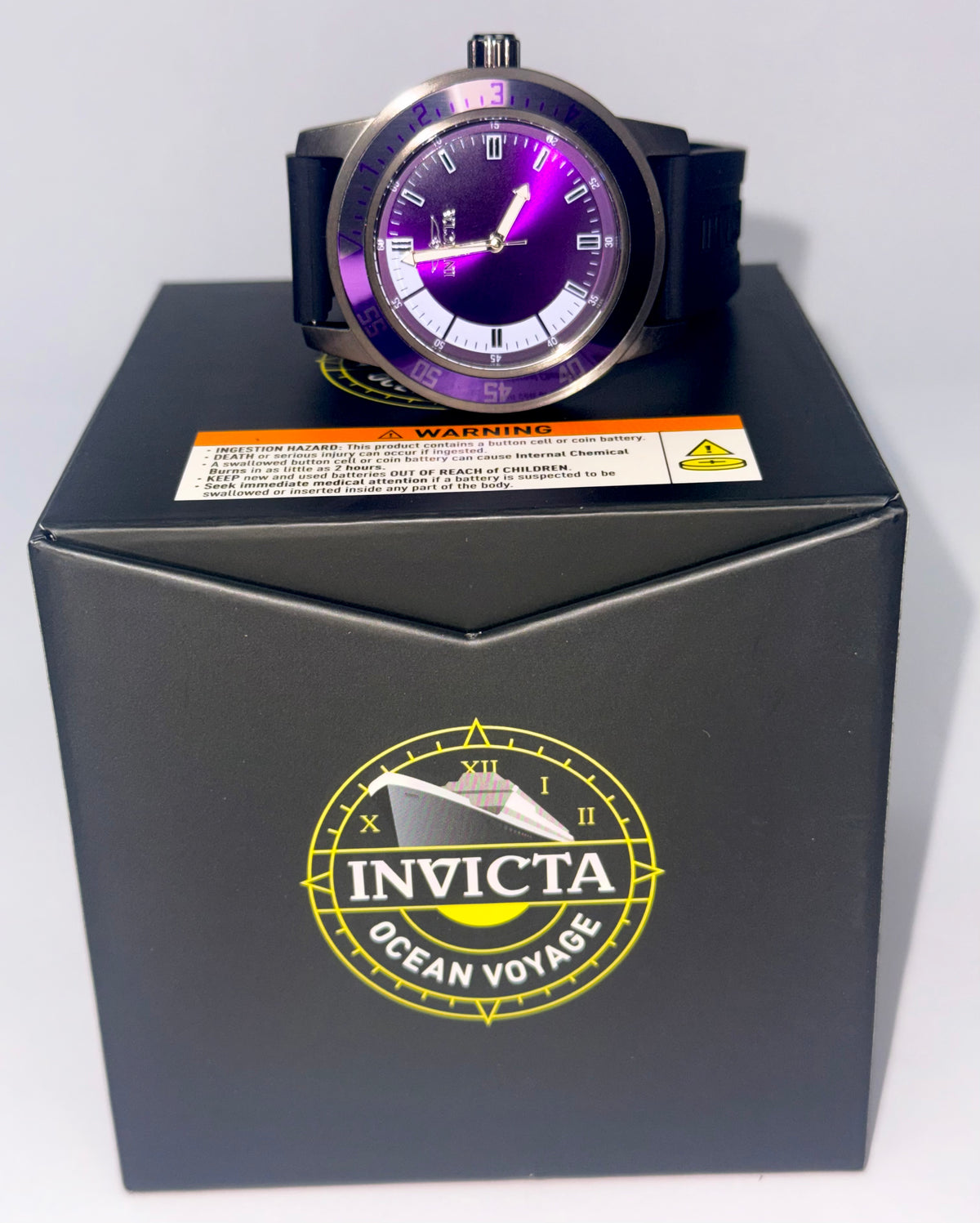 35780 Invicta Specialty Compass Mens 45mm Purple Dial White Accent Watch