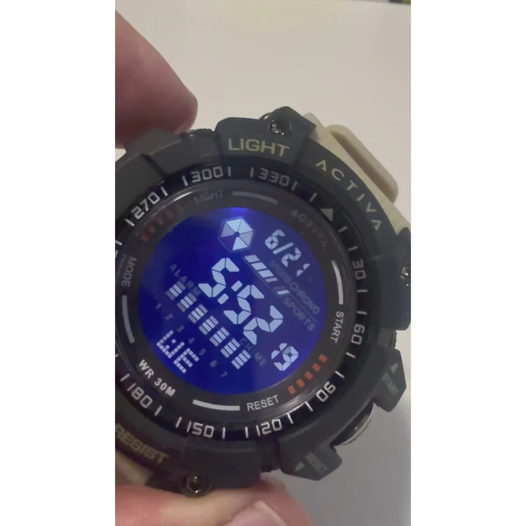 Activa Strike X By Invicta ACW8020-002 Digital 56mm Desert Storm Beige Mens Watch