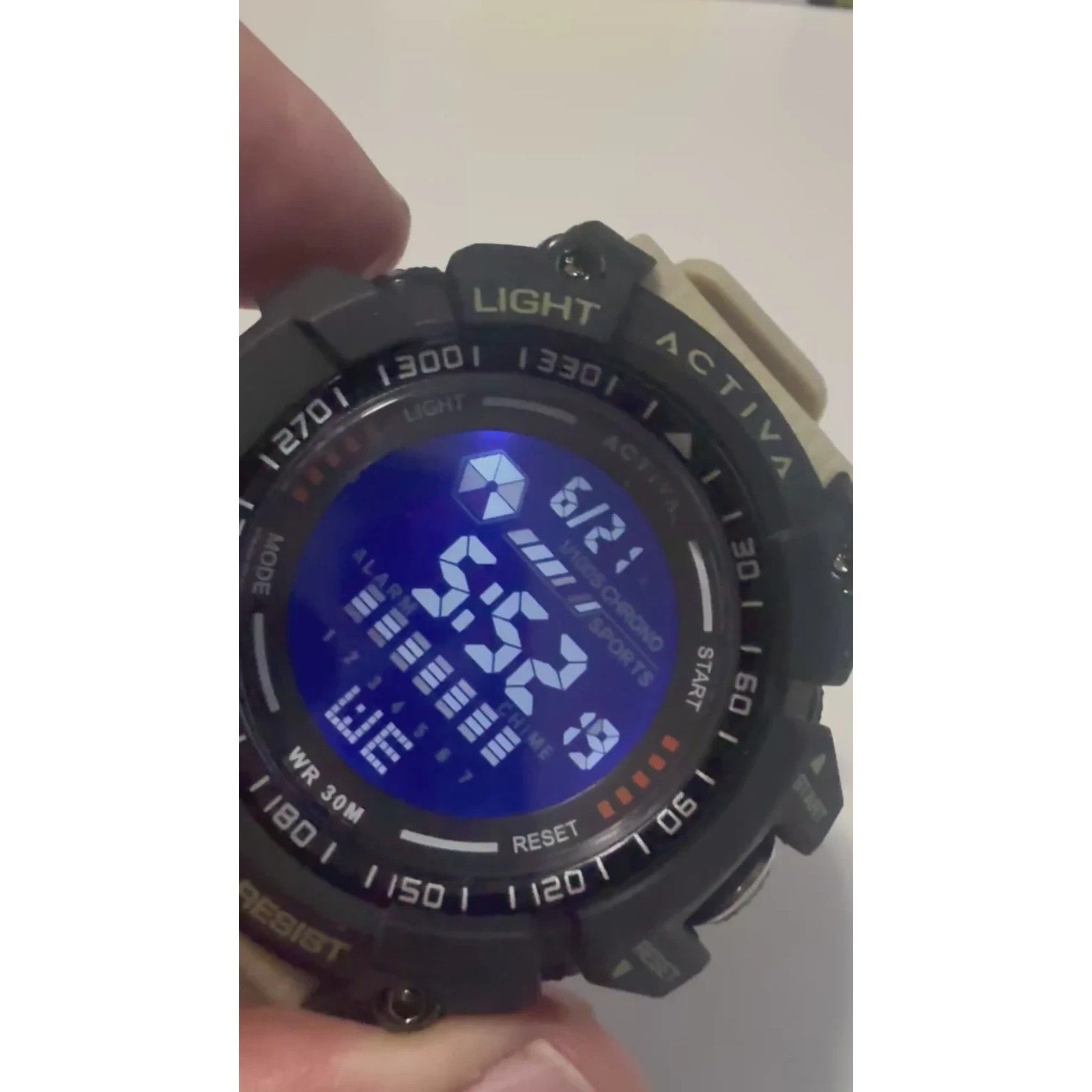 Activa Strike X By Invicta ACW8020-002 Digital 56mm Desert Storm Beige Mens Watch