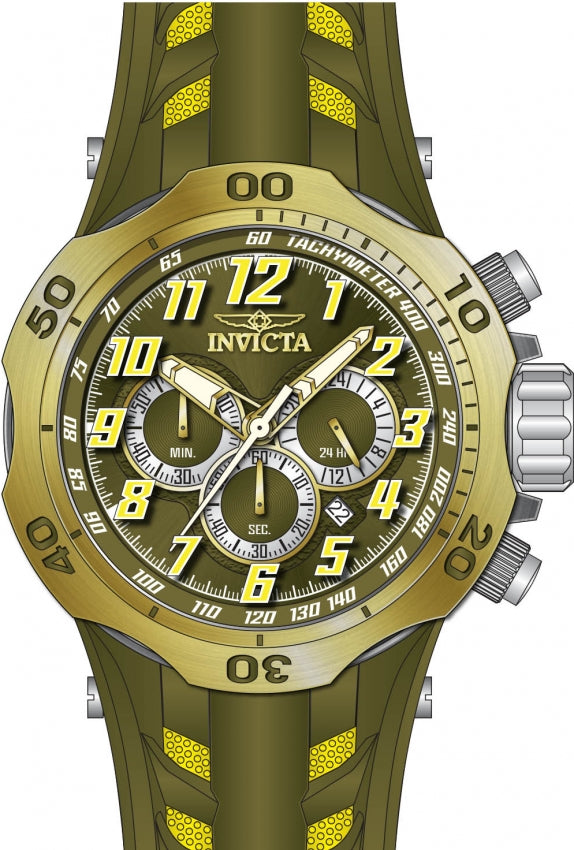 Invicta Men's Venom Hydra 52mm Quartz Green Dial Silicone Strap Watch 50509