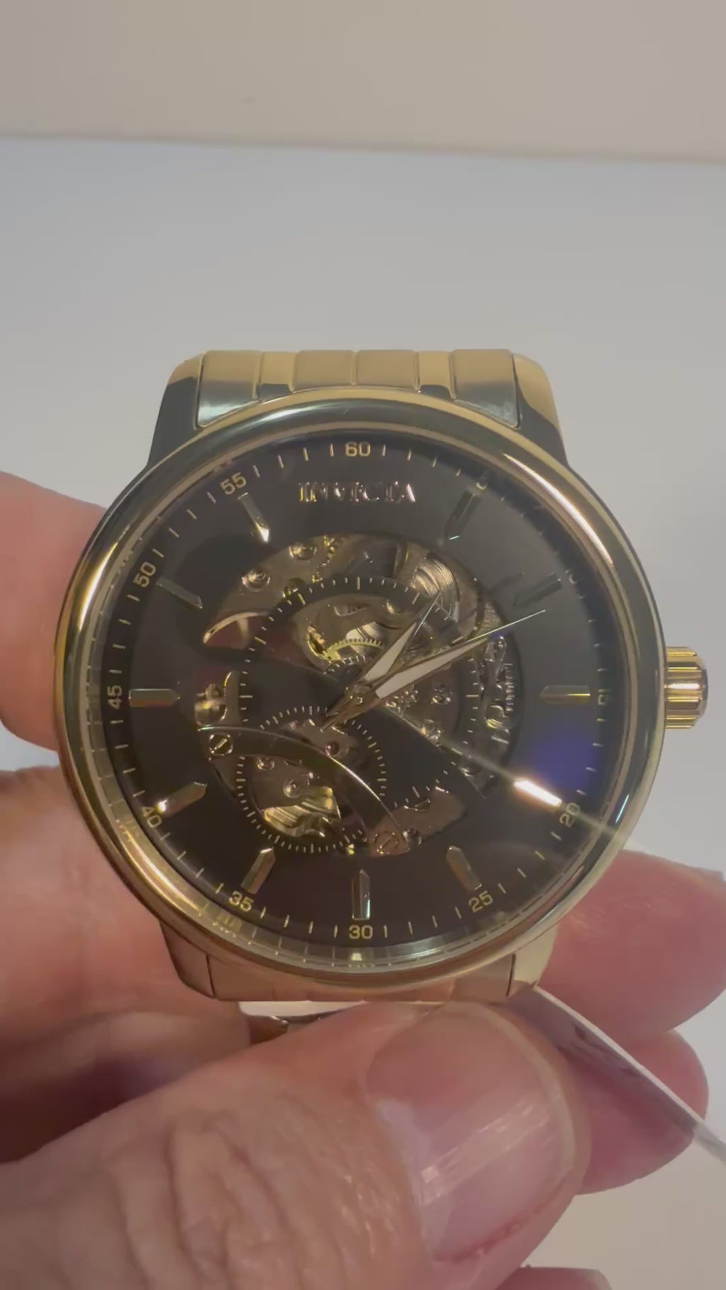 69121 Invicta Objet D Art Arcalis Automatic Men Gold Skeleton Dial Watch 42.5mm
video