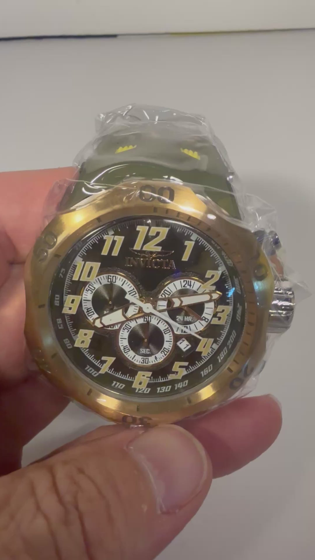 Invicta Men's Venom Hydra 52mm Quartz Green Dial Silicone Strap Watch 50509 video