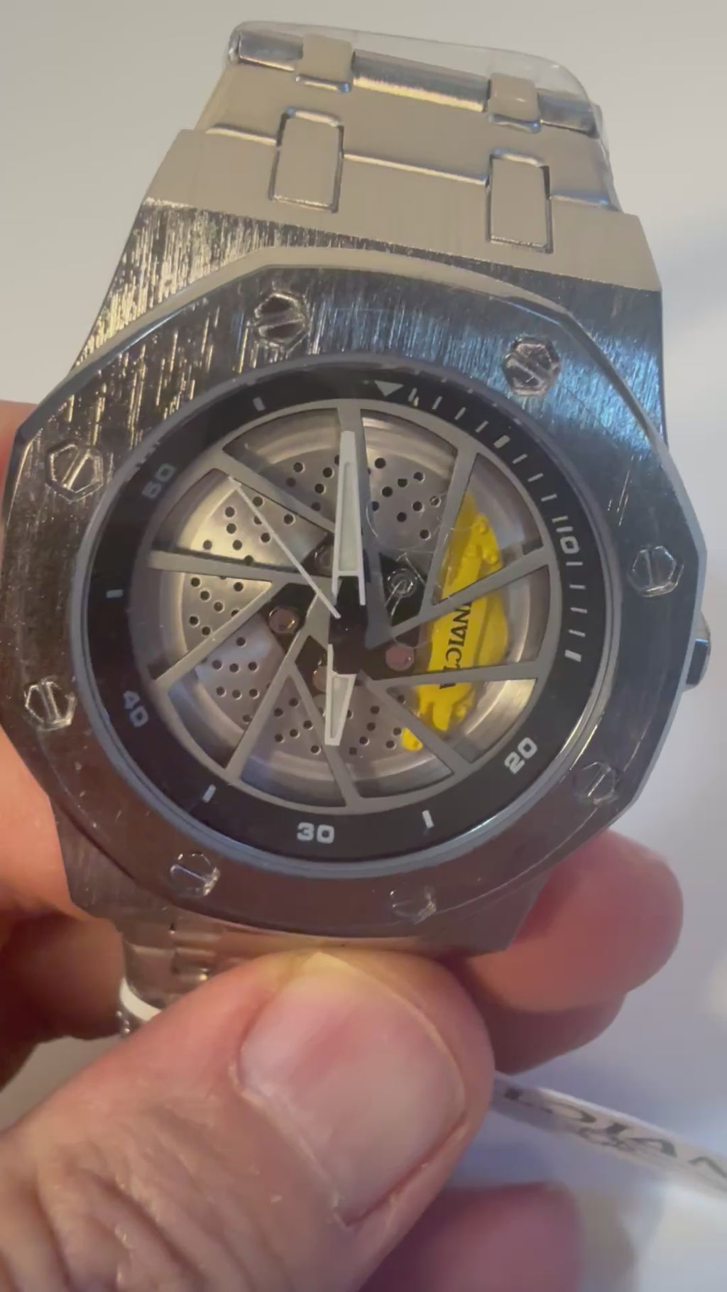 Invicta Speedway Rim Mens Watch Stainless Steel 42mm Case Model 69487 video