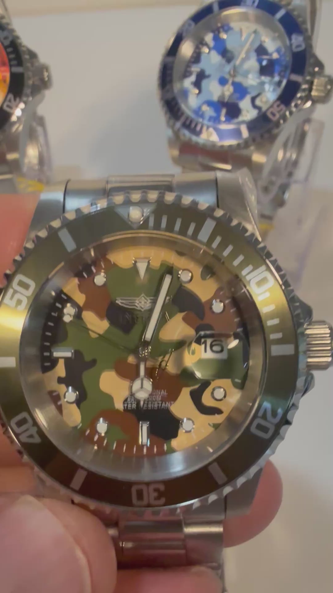 48567 48569 48570 Mens Pro Diver Camo Bundle CAMOFLAUGE 3 Watch Set 3 Dial Color video