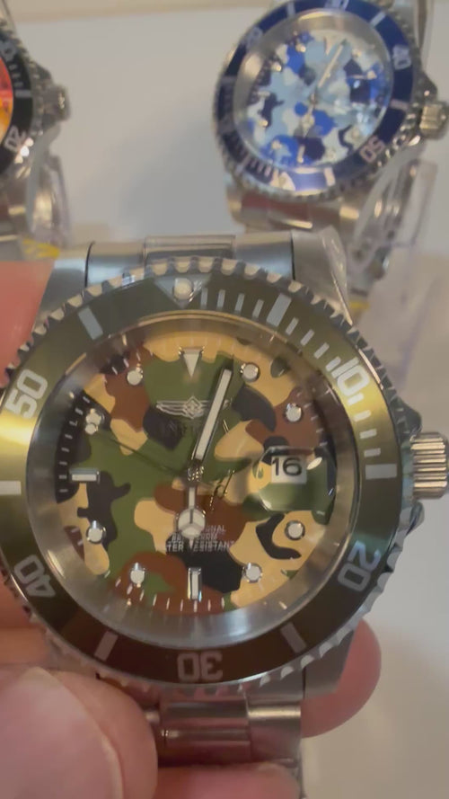 48567 48569 48570 Mens Pro Diver Camo Bundle CAMOFLAUGE 3 Watch Set 3 Dial Color video